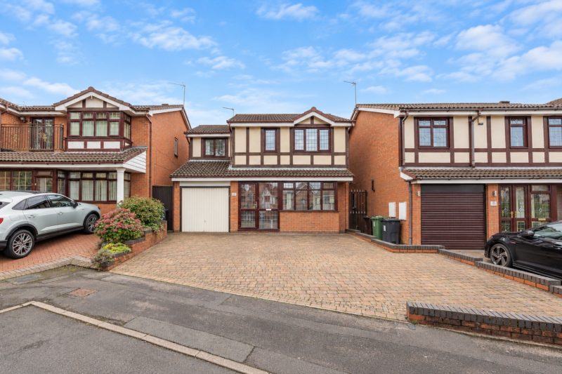 Tudor-Style Homes on a Sunny Suburban Street